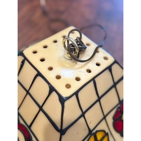 Vintage Coca-Cola Faux Stained Glass Hanging Pendant Light Shade Plastic Soda - Picture 10 of 12